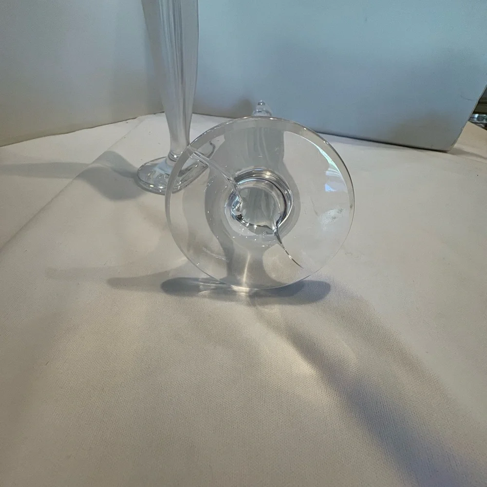 Elegant Glass Candle Holders Set of 2 Mikasa Tulip Crystal candle Holders - Picture 6 of 10
